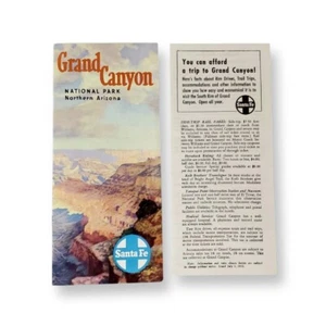 VTG. 1952 Santa Fe Railroad Grand Canyon National Park Northern Arizona Brochure - Picture 1 of 6