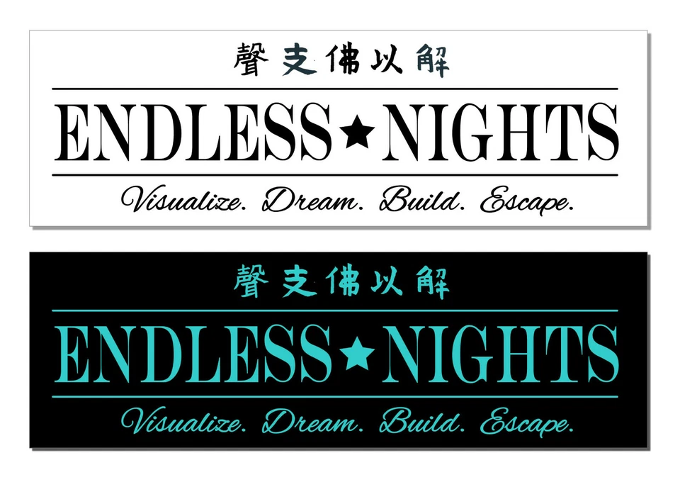 Lote de 2 calcomanías adhesivas de vinilo Endless Nights JDM Drifting Racing 4" VBBBGMOG Foto 1 de 1