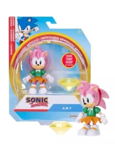Jakks Sonic The Hedgehog Classic Amy 4" Figure w/ Yellow Chaos Emerald NEW - Picture 1 of 4