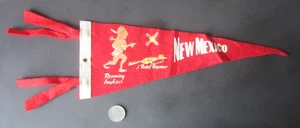 Vintage NEW MEXICO MINI PENNANT Running Indian Road Runner image Souvenir flag - Picture 1 of 4