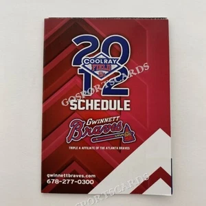2012 Gwinnett Braves calendario de bolsillo Atlanta Braves ligas menores béisbol - Imagen 1 de 2