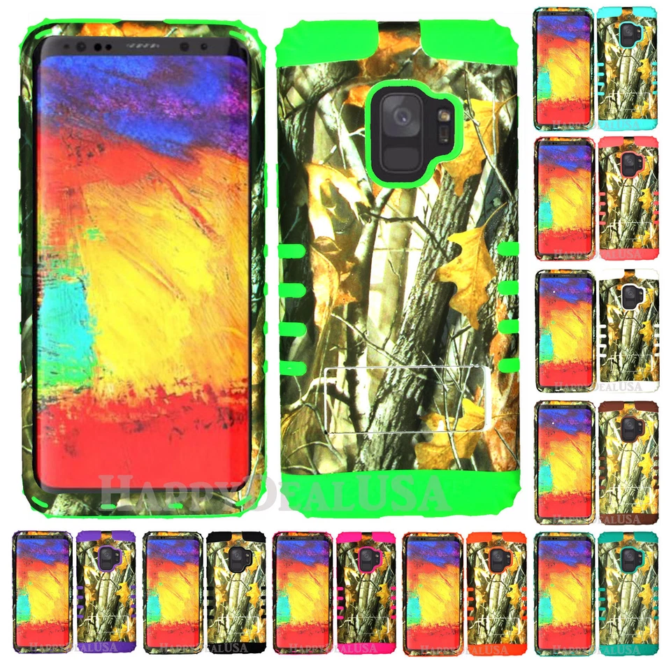 for Samsung Galaxy S9 & Plus - KoolKase Hybrid Silicone Cover Case Camo Mossy 08 - Image 1 of 1