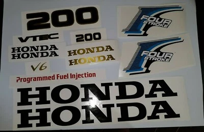 Kit de calcomanías fueraborda Honda 200 hp 4 tiempos juego de calcomanías cuatro tiempos 13 Foto 1 de 3