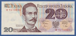 POLONIA / POLAND -- 20 ZLOTYCH ( 1.6.1982 ) -- UNC -- PREFIX W -- PICK 149a . - Bild 1 von 2
