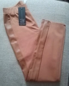 Marlawynne Double Knit Trousers. Faux Leather Trim. Size S. - Picture 1 of 5
