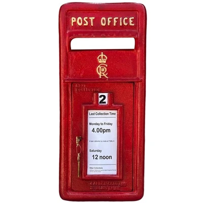 English CR III Post Box Front in Red Cast Aluminum Post Office Mailbox - Image 1 of 3
