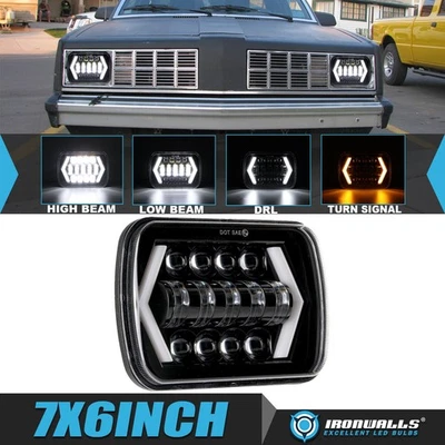 Farol de LED Hi/Lo Beam DRL lâmpada de seta Oldsmobile Omega 1981-84 7x6" - Imagem 1 de 4