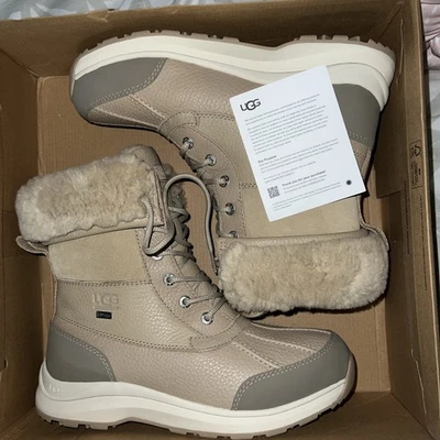 NUEVO EN CAJA UGG Adirondack III QRT Botas Impermeables Cuero Leopardo de las Nieves Mujeres Talla US 10 Foto 1 de 4