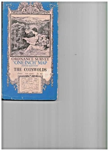 Ordnance Survey - 1" MAP of The COTSWOLDS Fifth edition - 1939 on CLOTH - Picture 1 of 2