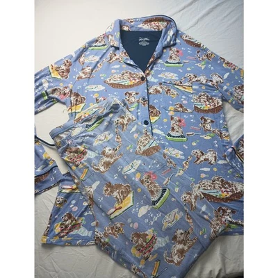 Pijama Nick & Nora 2 peças feminino filhote de cachorro hora do banho tamanho XXL  - Imagem 1 de 4