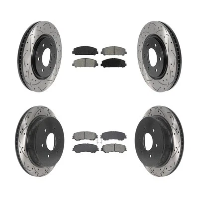 Front Rear Drilled Slotted Brake Rotors for Nissan TITAN 2017-2023 oeD8 - Image 1 of 4