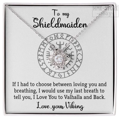 To My Shield-Doncella Collar Nudo Colgante Esposa Vikinga Novia Joyería Nórdica Foto 1 de 4