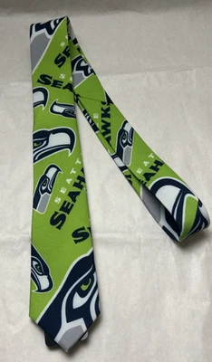Corbata delgada para hombre Seattle Seahawks - Corbata verde con logotipo de fútbol americano con licencia de la NFL Foto 1 de 4