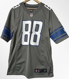 Nike Mens Gray Blue White Detroit Lions TJ Hockenson 88 NFL Jersey Sz S EUC - Picture 1 of 7