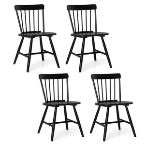 Dining Chairs Set of 4 Farmhouse Kitchen Chair w/ Rubber Wood Frame Wide Seat - Picture 1 of 9