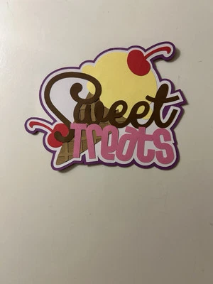 Sweet Treats Scrapbook Title Handmade Paper Pierced Die Cut - Image 1 of 3