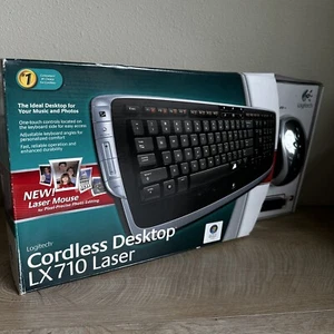 Logitech Cordless Desktop LX710 Laser Keyboard and Mouse 967670-0403 NEW open - Picture 1 of 16