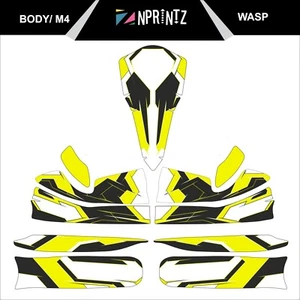 M4  WASP FULL KART STICKER KIT - KARTING - OTK - EVK M4 - Picture 1 of 3