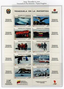 VENEZUELA - 2010, #1713 - EXPLORERS,SHIPS & PENGUINS-SHEET OF 10 MNH, CAT.$37.50 - Picture 1 of 1