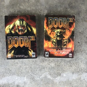 VTG DOOM 3 + Expansion Pack Resurrection of Evil PC Computer Boxed - Picture 1 of 9