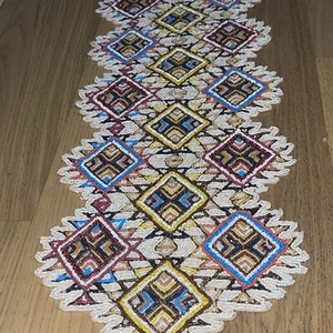 Multi Headed Geometric Runner Hand Made In India 13in X 36in New - Picture 1 of 4