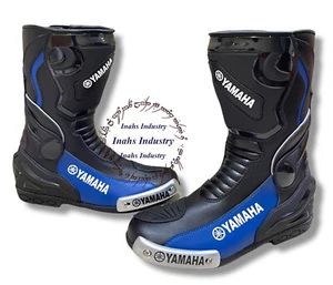 Top Model Yamaha Motorbike Original Leather Shoes Riding Motorcycle Biker Boots - Picture 1 of 7