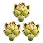 3Pcs Green Artificial Artichoke Plastic Fake Flower Fake Artichoke for Home3795