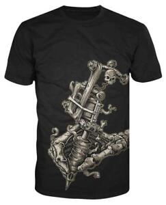 Lethal Threat Men's Tattoo Gun Black T-Shirt, 2XL HT20395