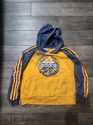 Adidas Boys Hoodie Size 7x Basketball Orange Grey - Image 1 of 4