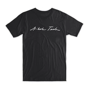 Nikola Tesla Signature T-Shirt 100% Cotton Premium Inventor Tee - Picture 1 of 2