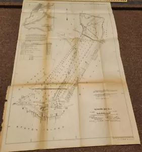 1916 NEWARK BAY NEW JERSEY ENGINEERING MAP 18.25 x 27.75! - Picture 1 of 1