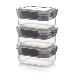 Alpha Designs Meal Prep Containers Food Lunch Box with Bento Tray + Lids 3 Pack - Picture 1 of 18