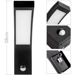 Garden Security wall light Motion Sensor Black Ip54 - Picture 1 of 12