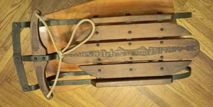 Antique FLEXIBLE FLYER Airline Pursuit Wooden Miniature Sled - Salesman Sample - Picture 1 of 9