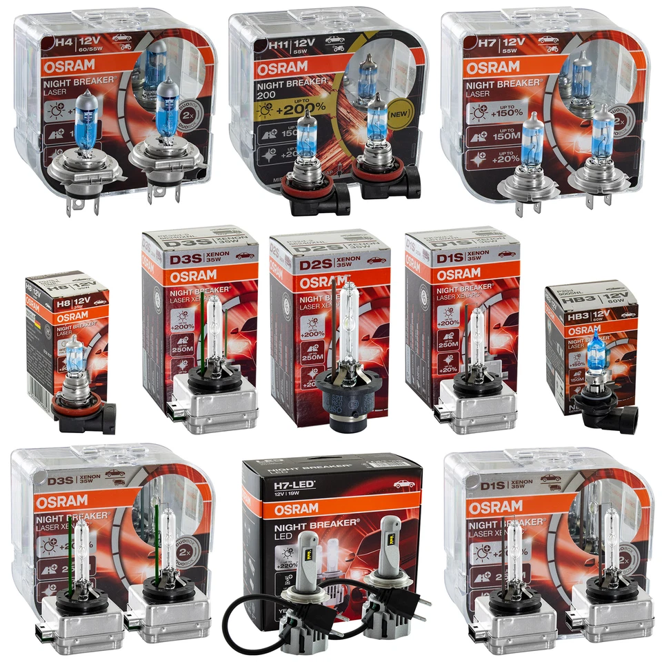 OSRAM NIGHT BREAKER® H1 H3 H4 H7 H8 H11 HB3 D1S D2S D3S D4S LED Xenon Brenner - Bild 1 von 1