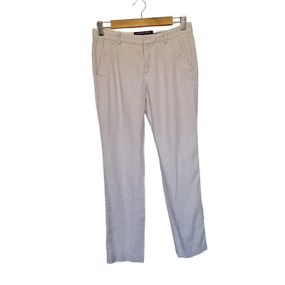 Comptoir Des Cotonniers Trousers Cream Size 36 UK8 Linen — 第 1/4 张图片