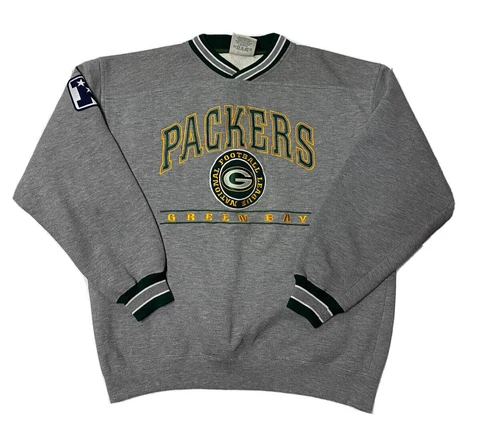 Green Bay Packers Vintage Sweatshirt Mens Medium Embroidered NFL Lee Sport 90s Cover
