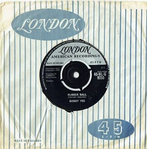 Bobby Vee - Rubber Ball/Everyday - London HLG9255 G+ Hear It! - Picture 1 of 2