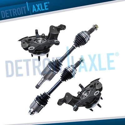 4pc FWD Front Steering Knuckles Wheel Hubs CV Axles for 2007-2010 Ford Edge MKX - Image 1 of 4