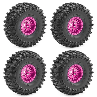 Aluminum 1.0" Beadlock Wheel Rim &Tires For 1/18 TRX4M 1/24 SCX24 AX24 RC Car - Image 1 of 4