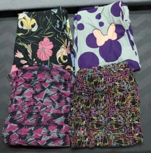 LuLaRoe 4 Pair Multicolored One Size Leggings -Excellent Condition Fit Sz 2-10 - Picture 1 of 2
