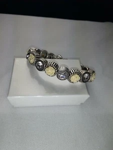 Silberfarbene Rosen mit klaren Strasssteinen Stretch Armband - Neu - Bild 1 von 2