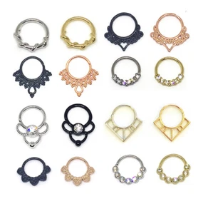 New Design Septum Bar Nose Rings Daith Small Hanger Ear Cartilage Tragus Bar - Picture 1 of 37