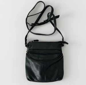 Vintage Leather Crossbody Purse Black Shoulder Bag ILI New York Toronto - Picture 1 of 11