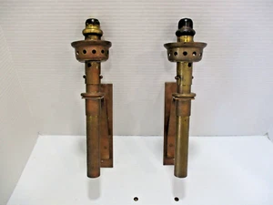 Pair of Brass WALL SCONCES Candle Holder Lights Made in Denmark - Picture 1 of 12