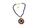 HEIDI DAUS Day and Night Enhancer Pendant Necklace Burgundy and Navy