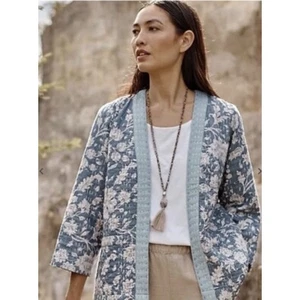 J. Jill Pure Jill Kantha-Stitched Patch Pocket Jacket Size Small - Bild 1 von 7