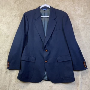 VTG Pendleton Virgin Wool Blazer Jacket Mens Size 42-44? Navy Classic Preppy EUC - Picture 1 of 9