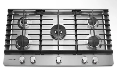 KitchenAid 36'' W 5 горелки газовая варочная панель с 20K БТЕ горелка и кипячение KCGS556ESS новый - Изображение 1 из 2