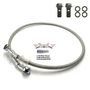 Universal Motorcycle Brake Tubing 28-28 Degree Braided Brake Hose Line Steel ... - Picture 1 of 5